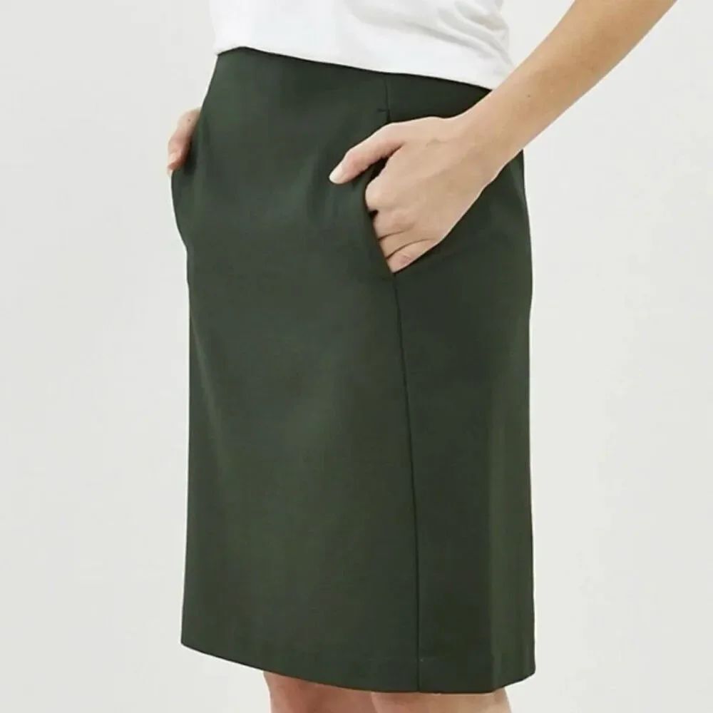 J. Jill Ponte Knit Pencil Skirt Small Forest Green